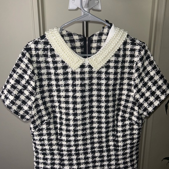Pearl Collared Tweed Houndstooth dress size 13/14 (Juniors) - Picture 3 of 6